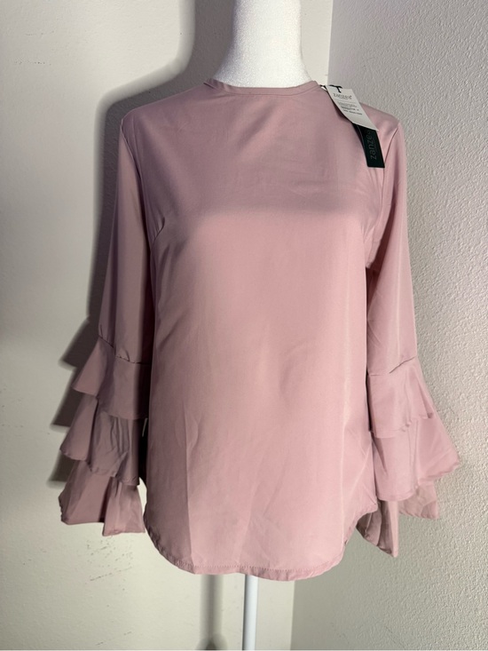 Zanzea Tops - NWT ZANZEA Dusty Pink Ruffle Tiered Bell Sleeve Blouse Top Size Small Blouse